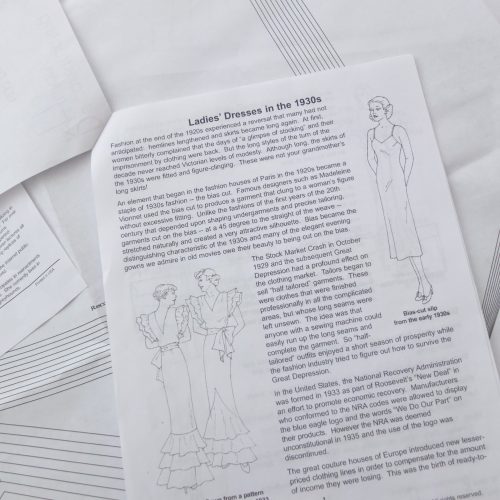 Historical notes included in the pattern booklet.