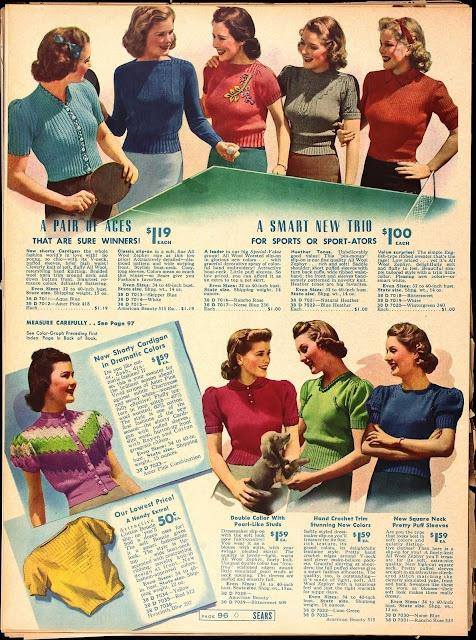 1940s tops knit shirts