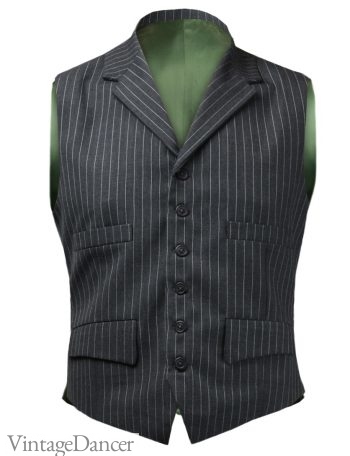 Early 40s reproduction pinstripe men's vest at 20th Century Chap