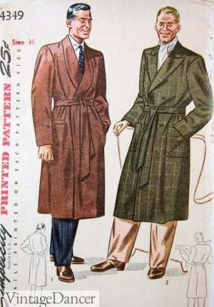1940s Men's Robe Pattern at sovintagepatterns