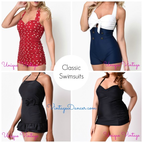 A selection of swimsuits available from Unique Vintage