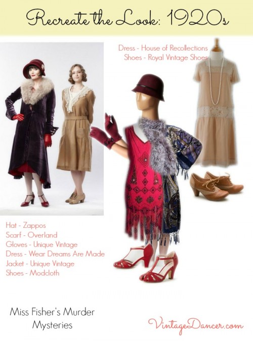 Miss Fisher Murder Mysteries fashions, upper and lower classes. Get these looks at VintageDancer.com/1920s