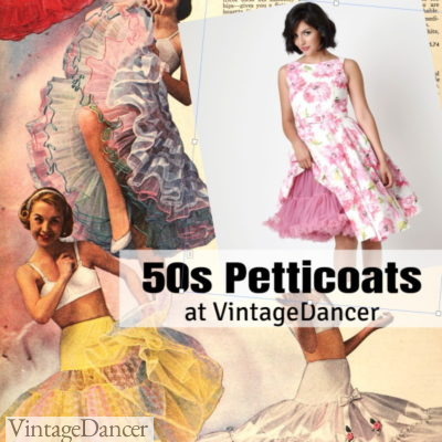 What did they wear under skirts and dresses in the 1950s? 50s petticoats 1950s crinoline skirts