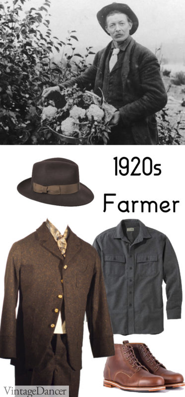 1920s Car Show Men's Costume Idea for a 1920s model T farmer or Rancher - at VintageDancer.com