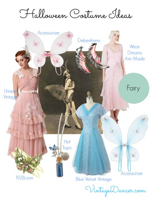 Team a feminine dress with fairy wings for a pretty Halloween costume idea.