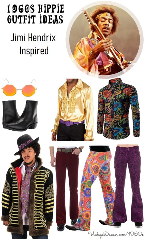 1960s Men’s Outfit Inspiration | Clothing Ideas Jimi Hendrix  AT vintagedancer.com