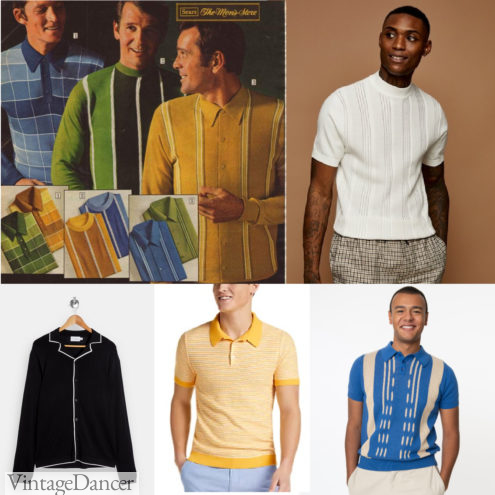 60s-70s style men's knit shirts