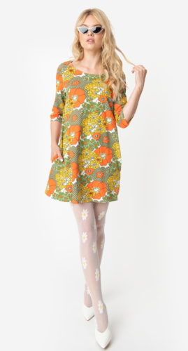 60s-70s Flower Power Dress