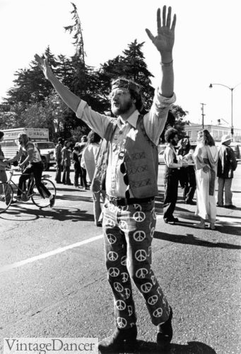 Hippie peace protester men