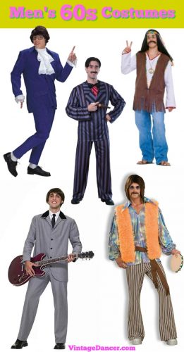 60s mens costume idea : hippie, Sonny bono, Beatles, Austin Powers Spy and more