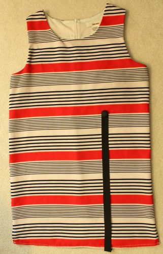 60s mod dress stripe button black