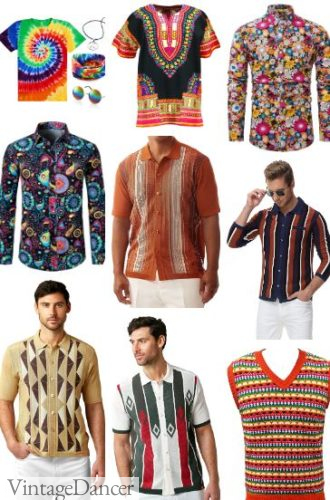Buy 70s men's shirts, polo shirts, hippie shirts, vests at VintageDancer