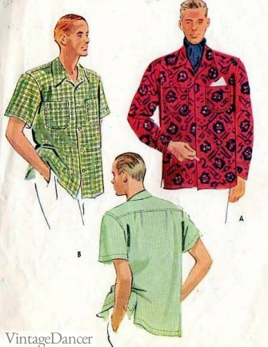 1940s men's shirts Hawaiian print