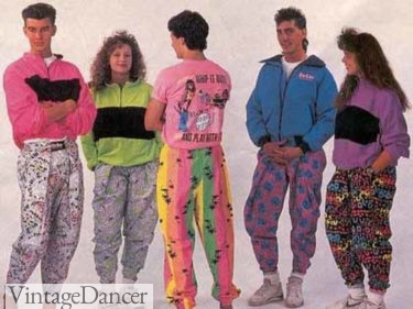 1980s Nylon harem pants, not parachute pants 90s fashion