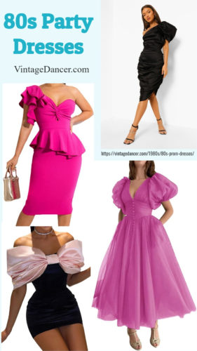 Shop 80s prom and party dresses. So much pink!