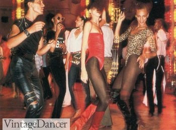 80s disco wearing leotards