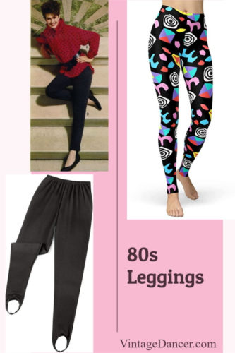 80s leggings- crazy prints and stirrup pants. Shop now.