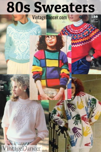80s sweaters 1980s sweater girls teen women knitwear trends at VintageDancer