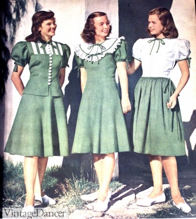 1940s teenager skirts and peasant tops