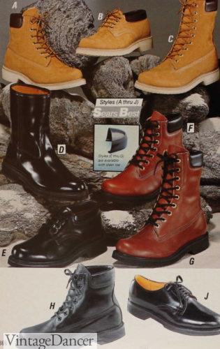 1980s mens work boots hiking boots lace up boots at VintageDancer
