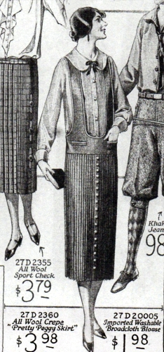 1925 jumper dress called the "Pretty Peggy Skirt"