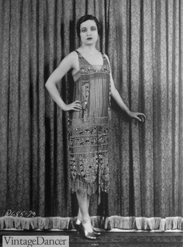 Actress Alice Joyce 1926 bead and fringe evening dress