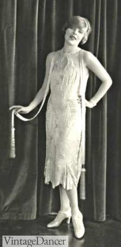 Actress Blanche Sweet in an elaborate 1920s beaded gown