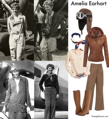 Amelia Earhart- 1920s aviator outfit non flapper costume idea, casual fashion for women and girls 