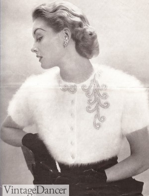 1940s Gems Vintage Mauve Wool Cardigan Sweater