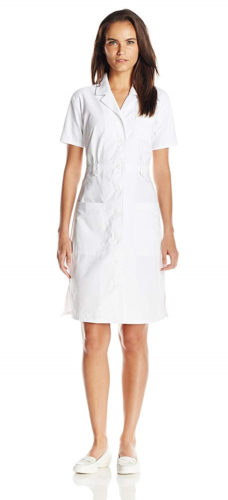 white 1920s nurse dress or tennis dress