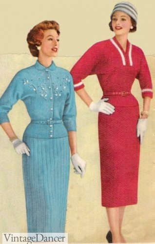 1957 short white gloves were worn with nearly every dress