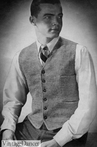 1940s men knit vest pullover