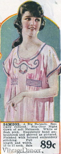 1921 pink nightgown with embroidery