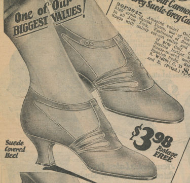 1924 T Strap french heel shoes at VintageDancer