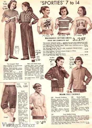 1957 girls teens jeans and jackets