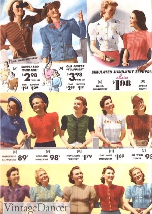 1940s cardigan sweater