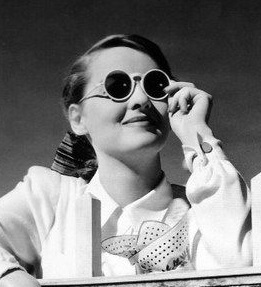 Bette Davis white round 1930s sunglasses