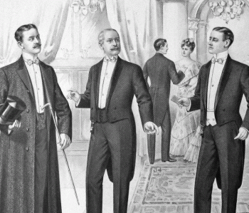 1904 Edwardian tuxedo black tie clothes