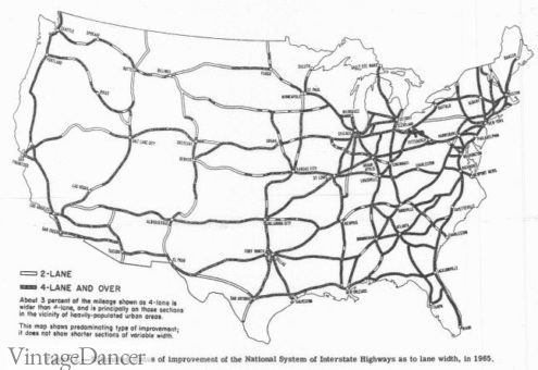 1955 projection of a decade of work on the American interstate system - at VintageDancer.com