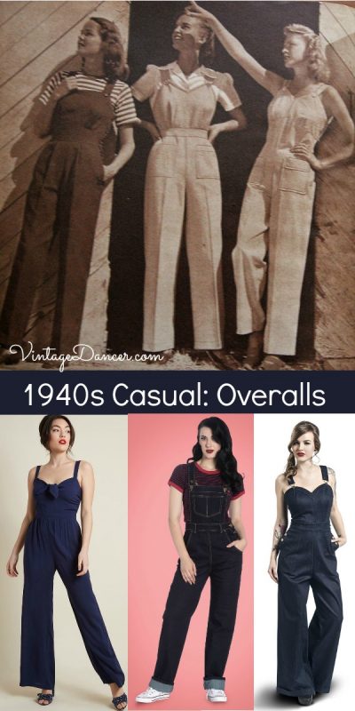 1940s casual outfits with overalls