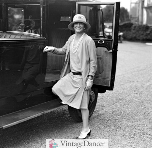 Madame Coco Chanel, wearing a wool jersey suit