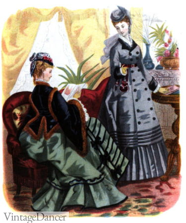 1873 day dresses bustle era dress