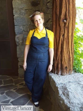 My 1940s style overalls from the Kim Kardashian clothing line