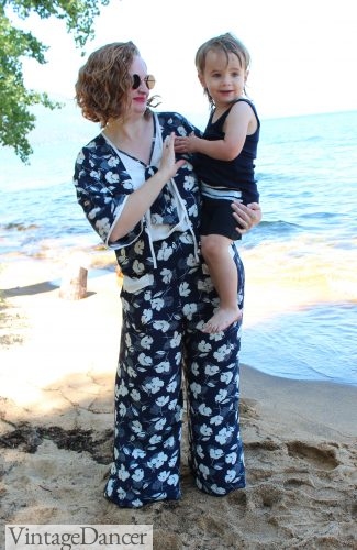 1930s Beach pajamas are easy enough to wrangle kids in
