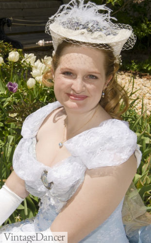 EmilyWay Victorian hat wedding dress