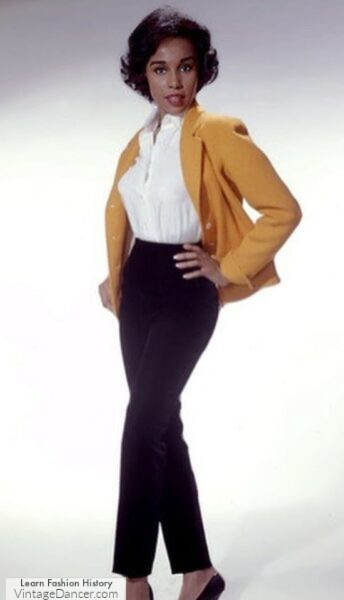 Diahann Carroll black woman fashion pants capri in color