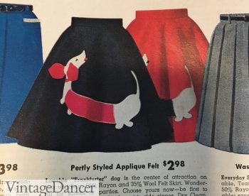 1950s dachshund dog poodle skirt