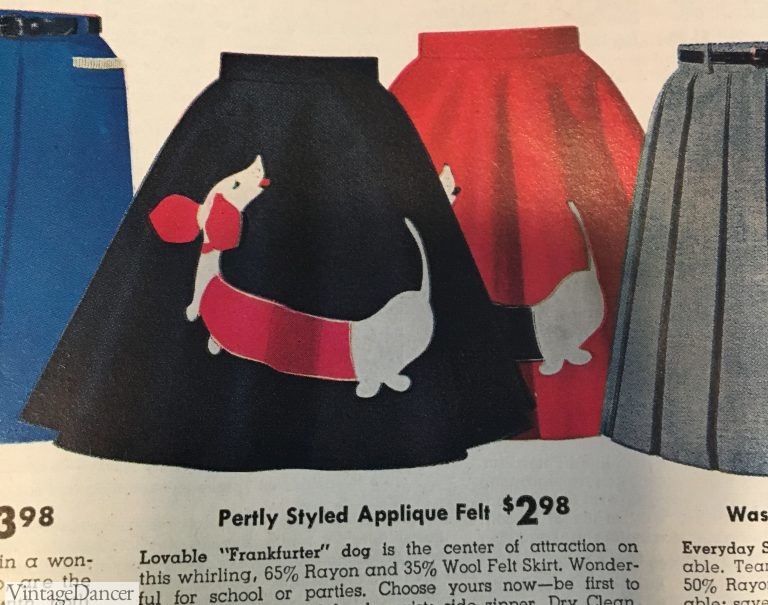 50s Skirt Styles Poodle Skirts, Circle Skirts, Pencil Skirts 1950s