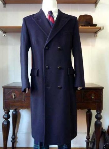 Double breasted long wool coat