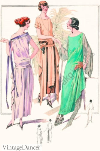 1920 Grecian style evening gowns